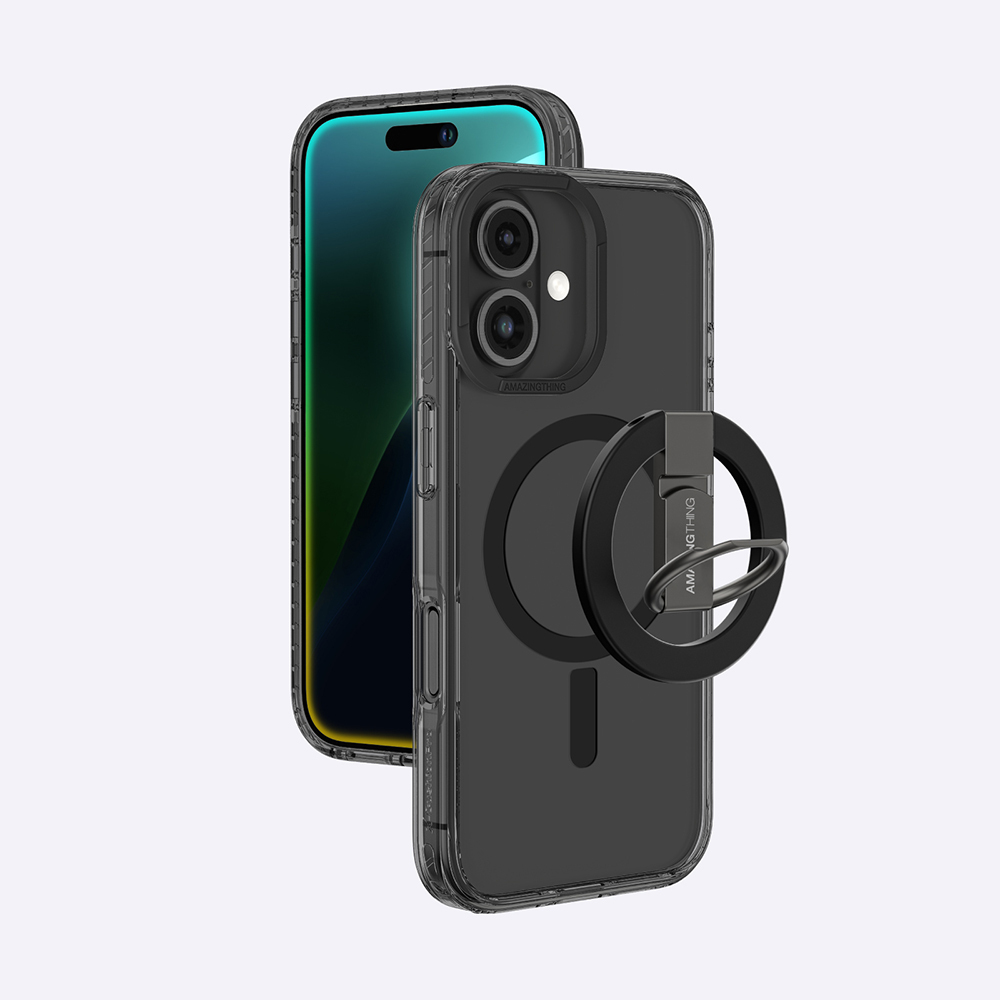 Apple iPhone 16 Plus Uyumlu Kılıf Magsafe Şarj Özellikli Yüzük Standlı Amazingthing Titan Pro Serisi Kapak - 16