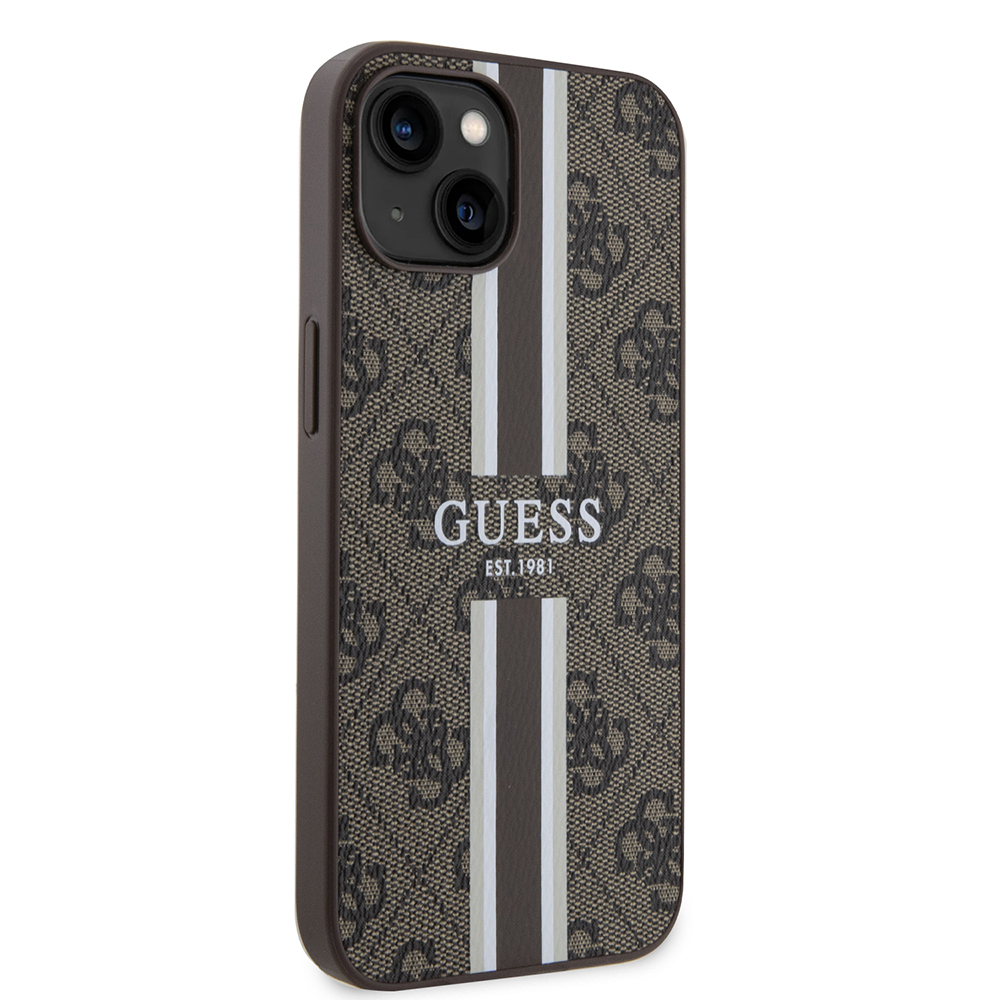 Apple iPhone 14 Uyumlu Kılıf Guess Orjinal Lisanslı Magsafe Şarj Özellikli 4G Şerit Tasarımlı Printed Kapak - 3