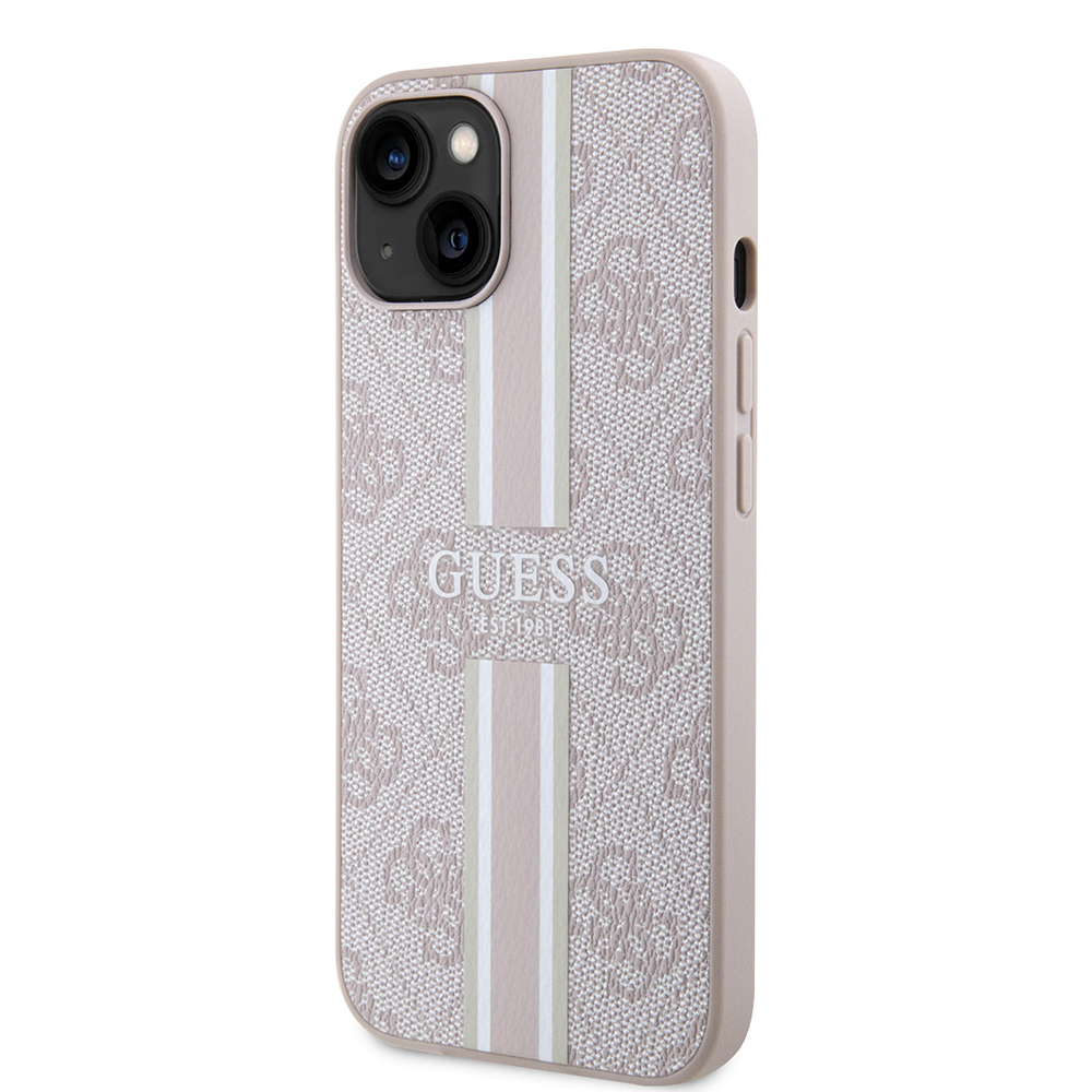 Apple iPhone 14 Uyumlu Kılıf Guess Orjinal Lisanslı Magsafe Şarj Özellikli 4G Şerit Tasarımlı Printed Kapak - 9