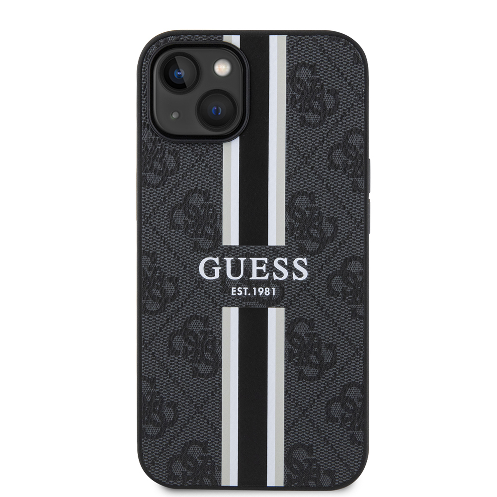 Apple iPhone 14 Uyumlu Kılıf Guess Orjinal Lisanslı Magsafe Şarj Özellikli 4G Şerit Tasarımlı Printed Kapak - 18