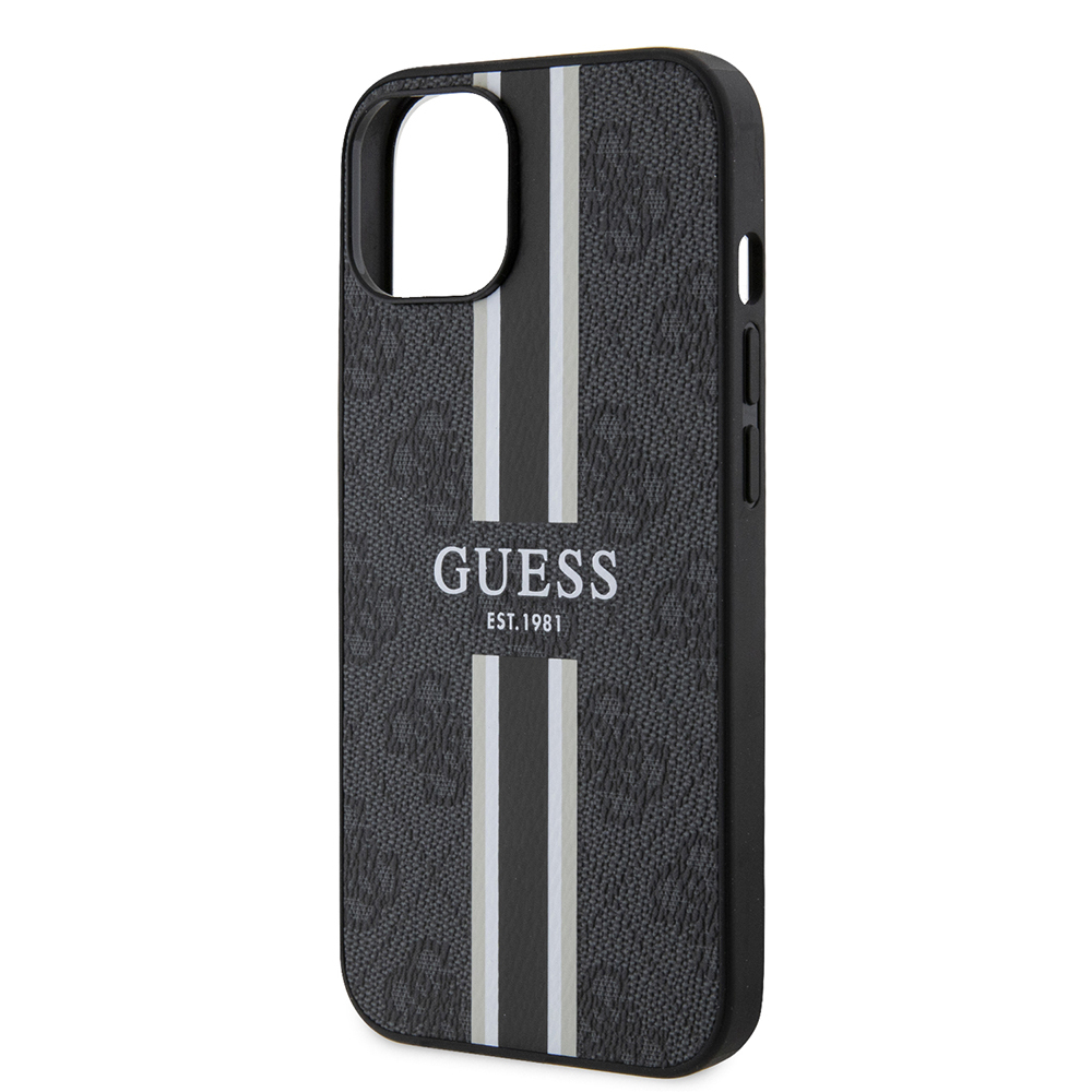 Apple iPhone 14 Uyumlu Kılıf Guess Orjinal Lisanslı Magsafe Şarj Özellikli 4G Şerit Tasarımlı Printed Kapak - 21