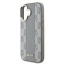 Apple iPhone 16 Uyumlu Kılıf DKNY Orjinal Lisanslı Magsafe Şarj Özellikli 3D Yazılı Checkered Pattern Kapak - 5