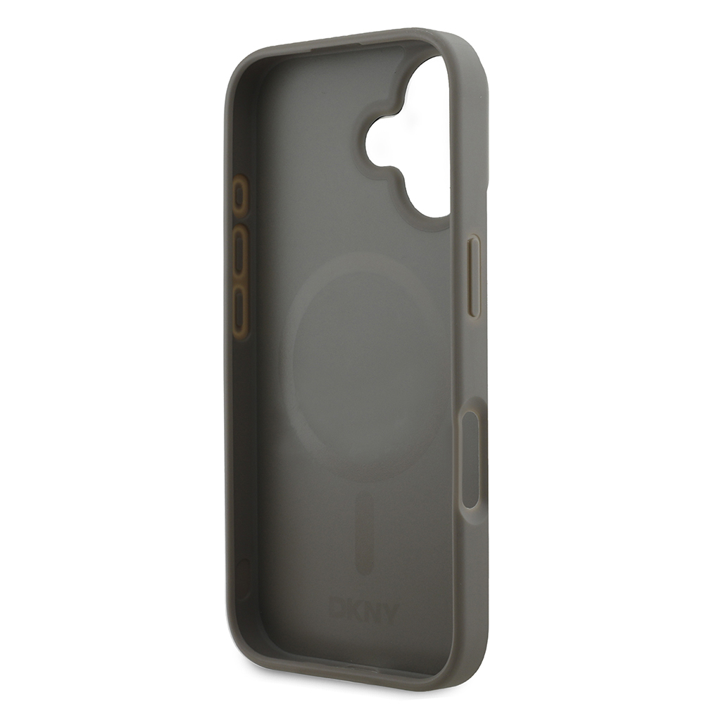 Apple iPhone 16 Uyumlu Kılıf DKNY Orjinal Lisanslı Magsafe Şarj Özellikli 3D Yazılı Checkered Pattern Kapak - 6