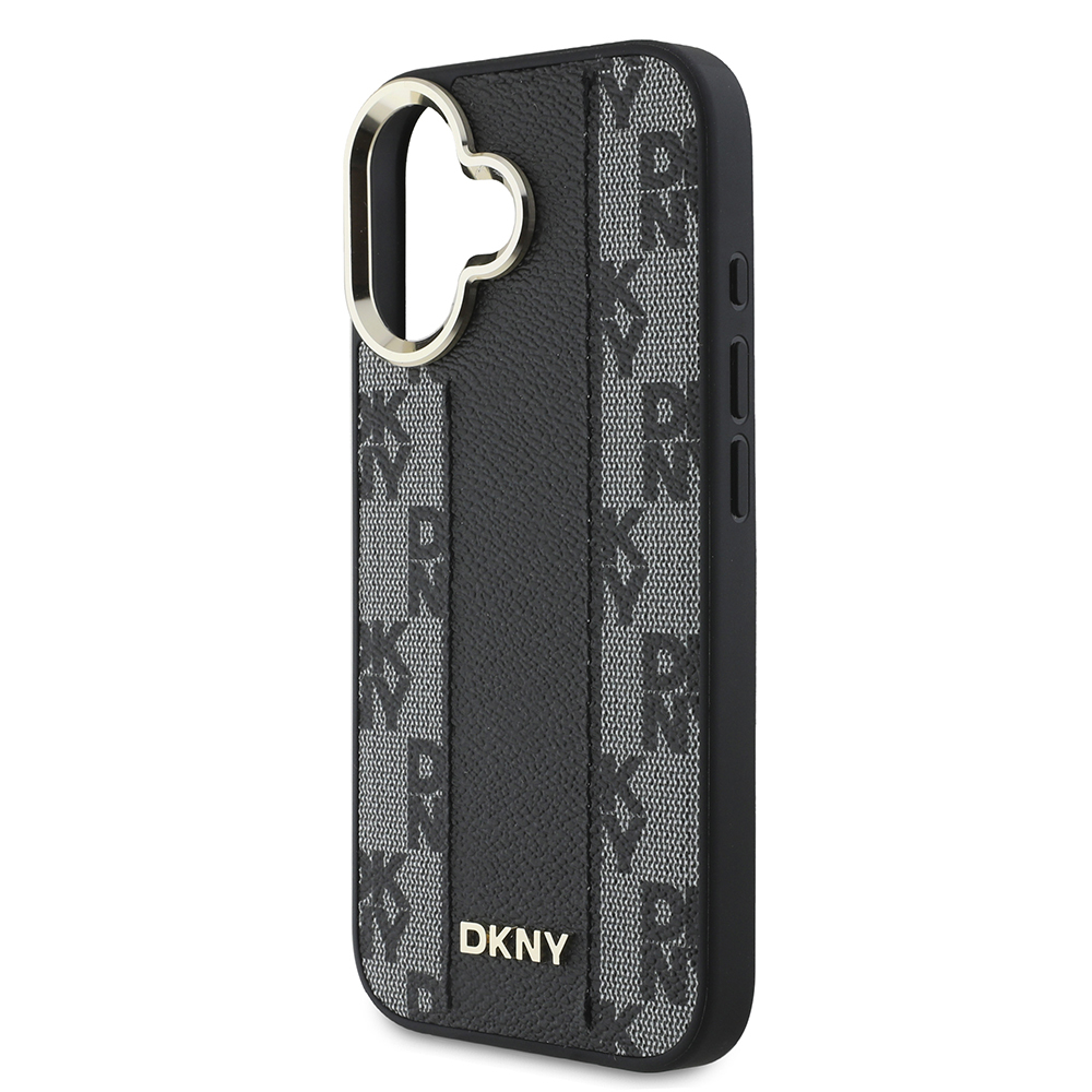 Apple iPhone 16 Uyumlu Kılıf DKNY Orjinal Lisanslı Magsafe Şarj Özellikli 3D Yazılı Checkered Pattern Kapak - 12