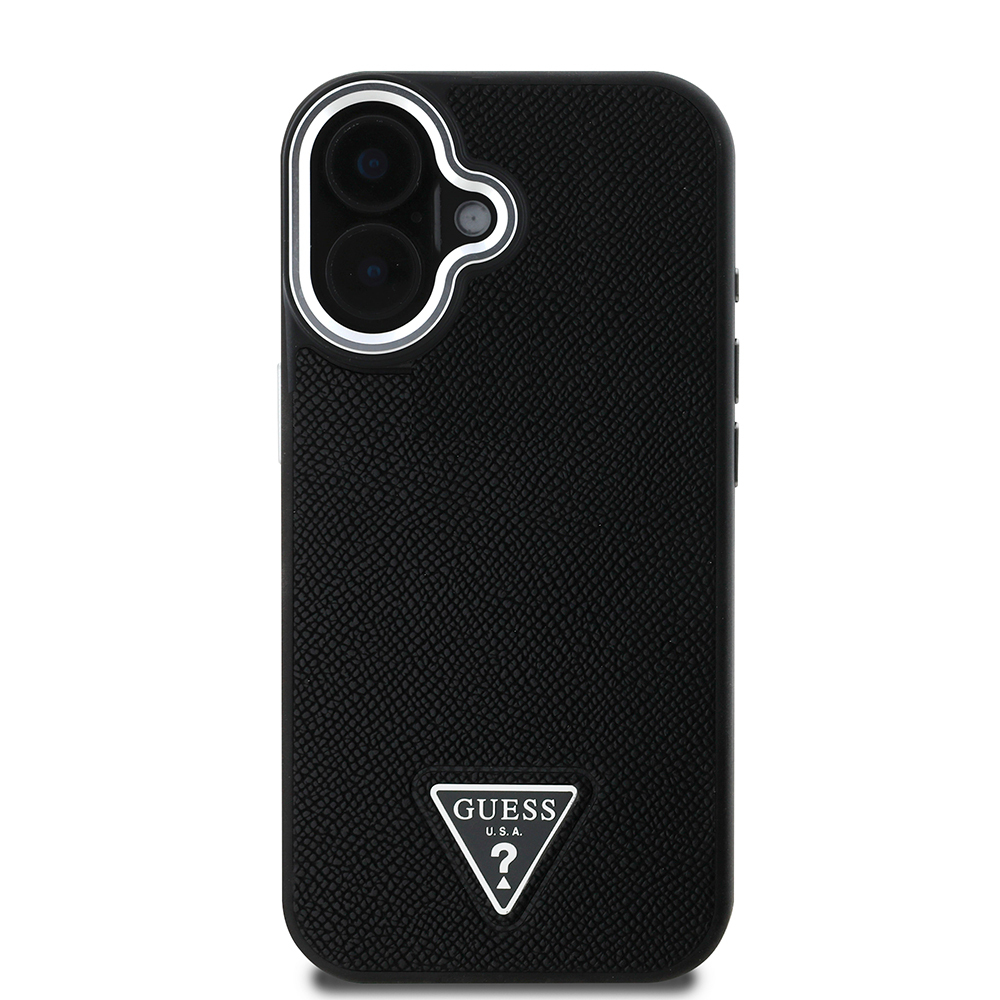 Apple iPhone 16 Plus Uyumlu Kılıf Guess Orjinal Lisanslı Magsafe Şarj Özellikli Grained Triangle Kapak - 2