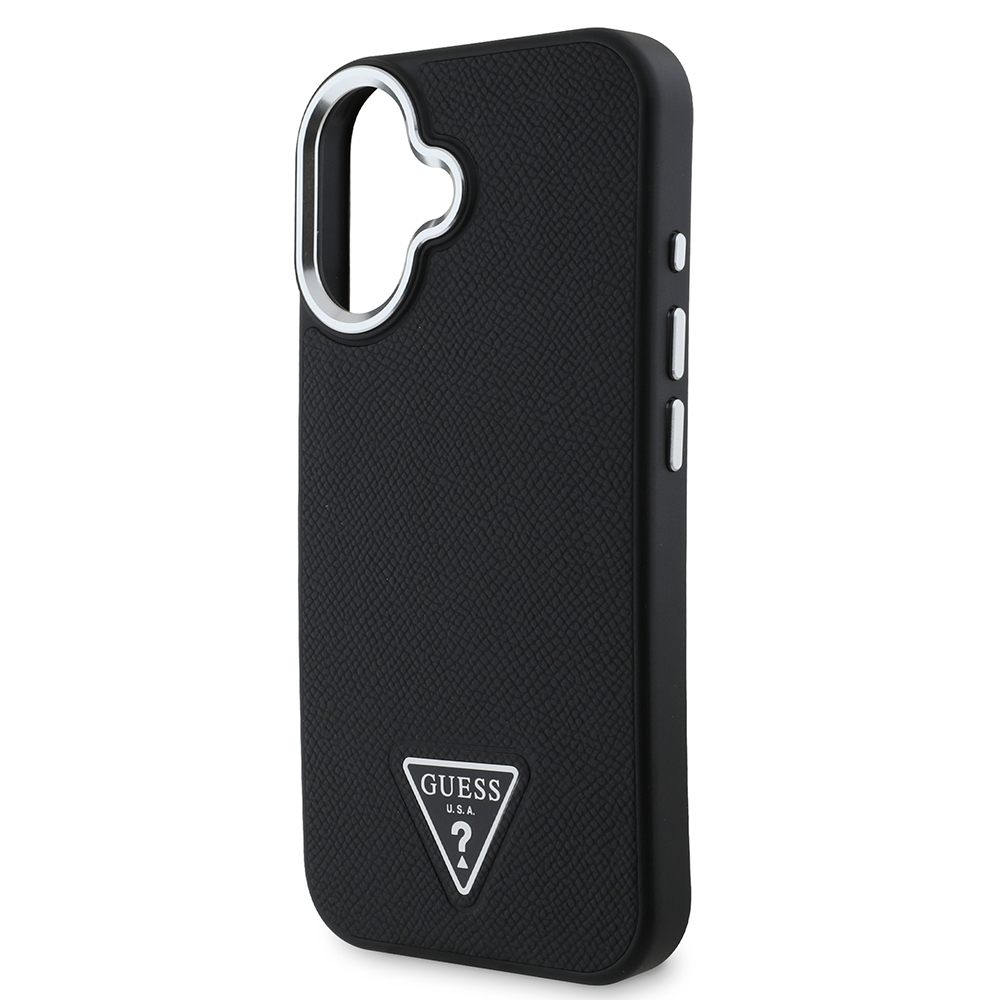 Apple iPhone 16 Plus Uyumlu Kılıf Guess Orjinal Lisanslı Magsafe Şarj Özellikli Grained Triangle Kapak - 5
