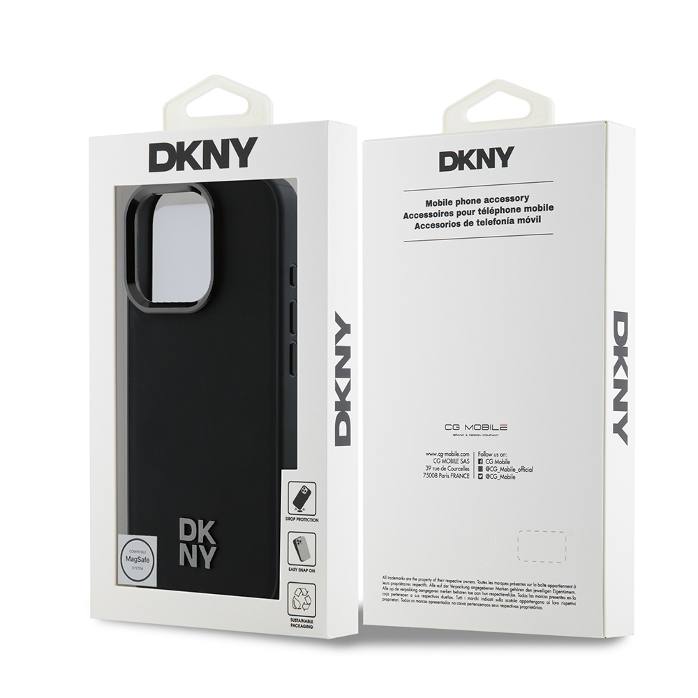 Apple iPhone 16 Pro Uyumlu Kılıf DKNY Orjinal Lisanslı Magsafe Şarj Özellikli Metal Logolu PU Deri Plain Kapak - 7
