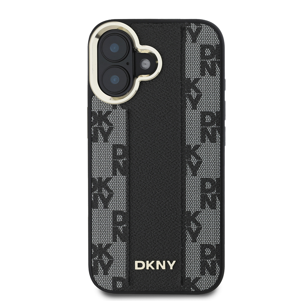 Apple iPhone 16 Plus Uyumlu Kılıf DKNY Orjinal Lisanslı Magsafe Şarj Özellikli 3D Yazılı Checkered Pattern Kapak - 2
