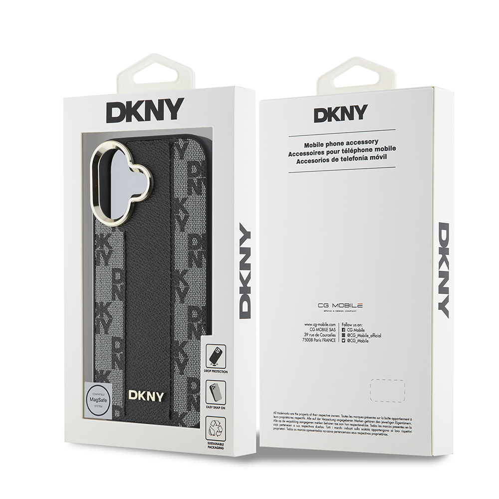 Apple iPhone 16 Plus Uyumlu Kılıf DKNY Orjinal Lisanslı Magsafe Şarj Özellikli 3D Yazılı Checkered Pattern Kapak - 7