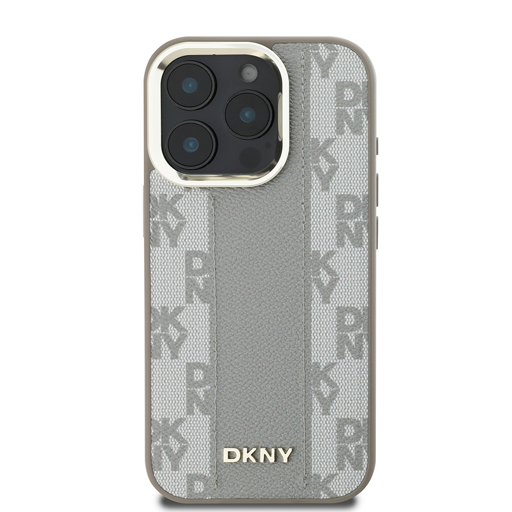 Apple iPhone 16 Pro Uyumlu Kılıf DKNY Orjinal Lisanslı Magsafe Şarj Özellikli 3D Yazılı Checkered Pattern Kapak - 7