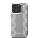 Apple iPhone 16 Pro Uyumlu Kılıf DKNY Orjinal Lisanslı Magsafe Şarj Özellikli 3D Yazılı Checkered Pattern Kapak - 7