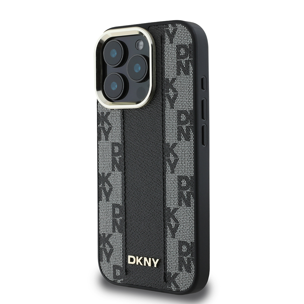 Apple iPhone 16 Pro Uyumlu Kılıf DKNY Orjinal Lisanslı Magsafe Şarj Özellikli 3D Yazılı Checkered Pattern Kapak - 8