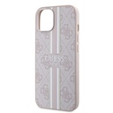 Apple iPhone 15 Uyumlu Kılıf Guess Orjinal Lisanslı Magsafe Şarj Özellikli 4G Şerit Tasarımlı Printed Kapak - 12