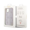 Apple iPhone 15 Uyumlu Kılıf Guess Orjinal Lisanslı Magsafe Şarj Özellikli 4G Şerit Tasarımlı Printed Kapak - 14