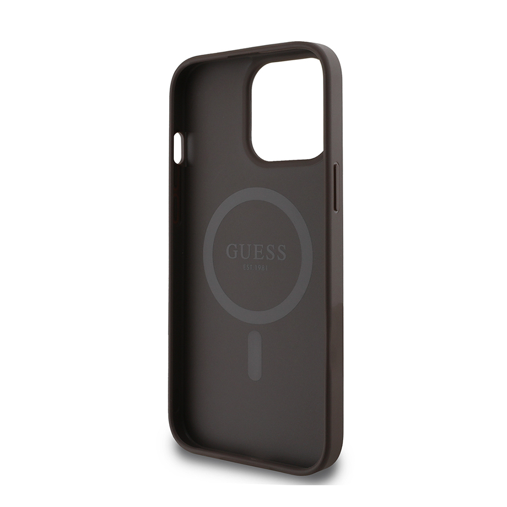 Apple iPhone 14 Pro Max Uyumlu Kılıf Guess Orjinal Lisanslı Magsafe Şarj Özellikli 4G Desen Yazı Logolu Kapak - 6