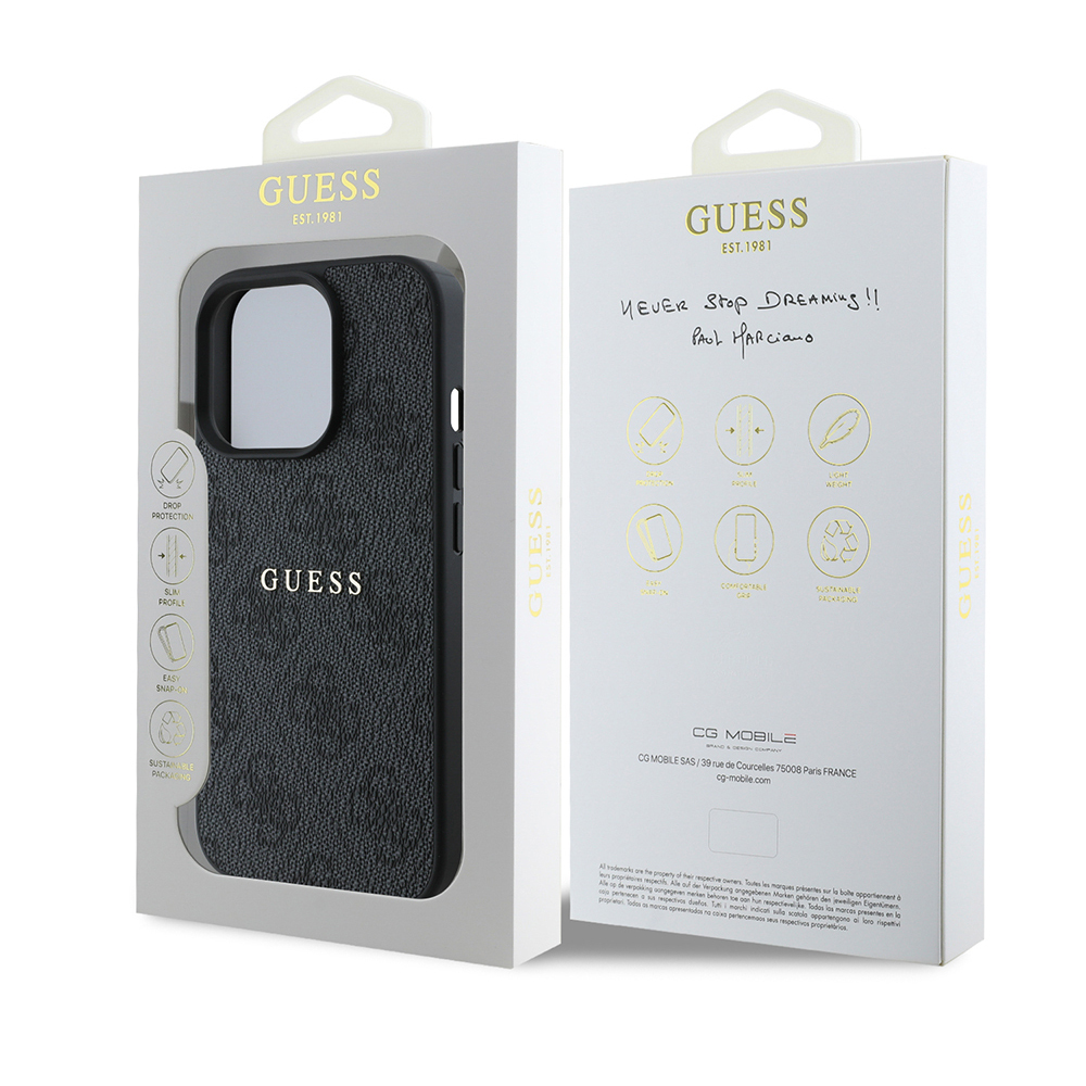 Apple iPhone 14 Pro Max Uyumlu Kılıf Guess Orjinal Lisanslı Magsafe Şarj Özellikli 4G Desen Yazı Logolu Kapak - 21