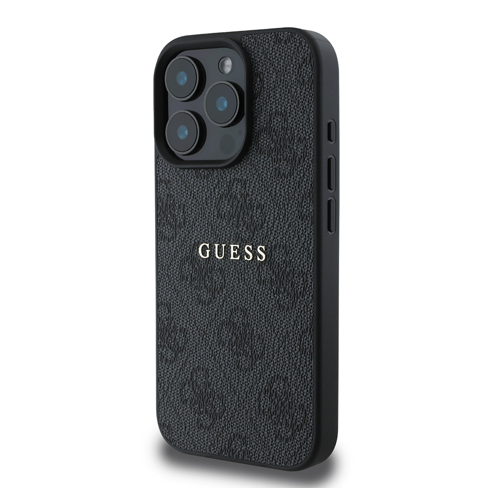Apple iPhone 15 Pro Uyumlu Kılıf Guess Orjinal Lisanslı Magsafe Şarj Özellikli 4G Desen Yazı Logolu Kapak - 1