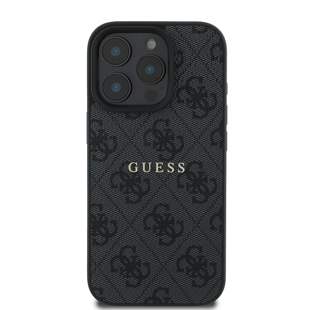 Apple iPhone 15 Pro Uyumlu Kılıf Guess Orjinal Lisanslı Magsafe Şarj Özellikli 4G Desen Yazı Logolu Kapak - 2