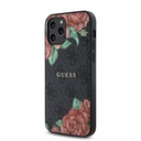 Apple iPhone 12 Pro Uyumlu Kılıf Guess Orjinal Lisanslı Magsafe Şarj Özellikli Gül Baskılı 4G Desenli Yazı Logolu Kapak - 3