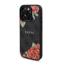 Apple iPhone 16 Pro Uyumlu Kılıf Guess Orjinal Lisanslı Magsafe Şarj Özellikli Gül Baskılı 4G Desenli Yazı Logolu Kapak - 8