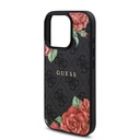 Apple iPhone 16 Pro Max Uyumlu Kılıf Guess Orjinal Lisanslı Magsafe Şarj Özellikli Gül Baskılı 4G Desenli Yazı Logolu Kapak - 5