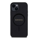 Apple iPhone 12 Uyumlu Kılıf Guess Orjinal Lisanslı Magsafe Şarj Özellikli Yazı Logolu Saffiano Classic Kapak - 1