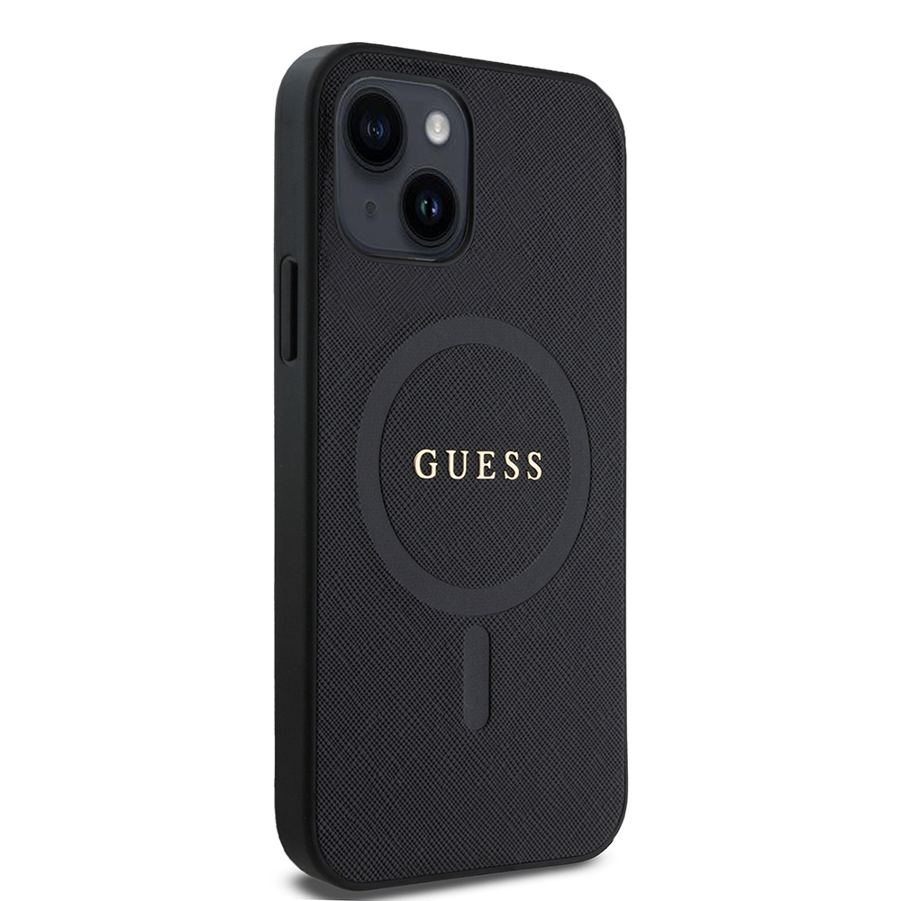 Apple iPhone 12 Uyumlu Kılıf Guess Orjinal Lisanslı Magsafe Şarj Özellikli Yazı Logolu Saffiano Classic Kapak - 2