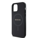 Apple iPhone 12 Uyumlu Kılıf Guess Orjinal Lisanslı Magsafe Şarj Özellikli Yazı Logolu Saffiano Classic Kapak - 4