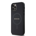 Apple iPhone 12 Pro Uyumlu Kılıf Guess Orjinal Lisanslı Magsafe Şarj Özellikli Yazı Logolu Saffiano Classic Kapak - 1