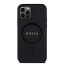 Apple iPhone 12 Pro Uyumlu Kılıf Guess Orjinal Lisanslı Magsafe Şarj Özellikli Yazı Logolu Saffiano Classic Kapak - 2