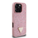 Apple iPhone 16 Pro Uyumlu Kılıf Guess Orjinal Lisanslı Taşlı Arka Yüzey Üçgen Logolu Kapak - 3