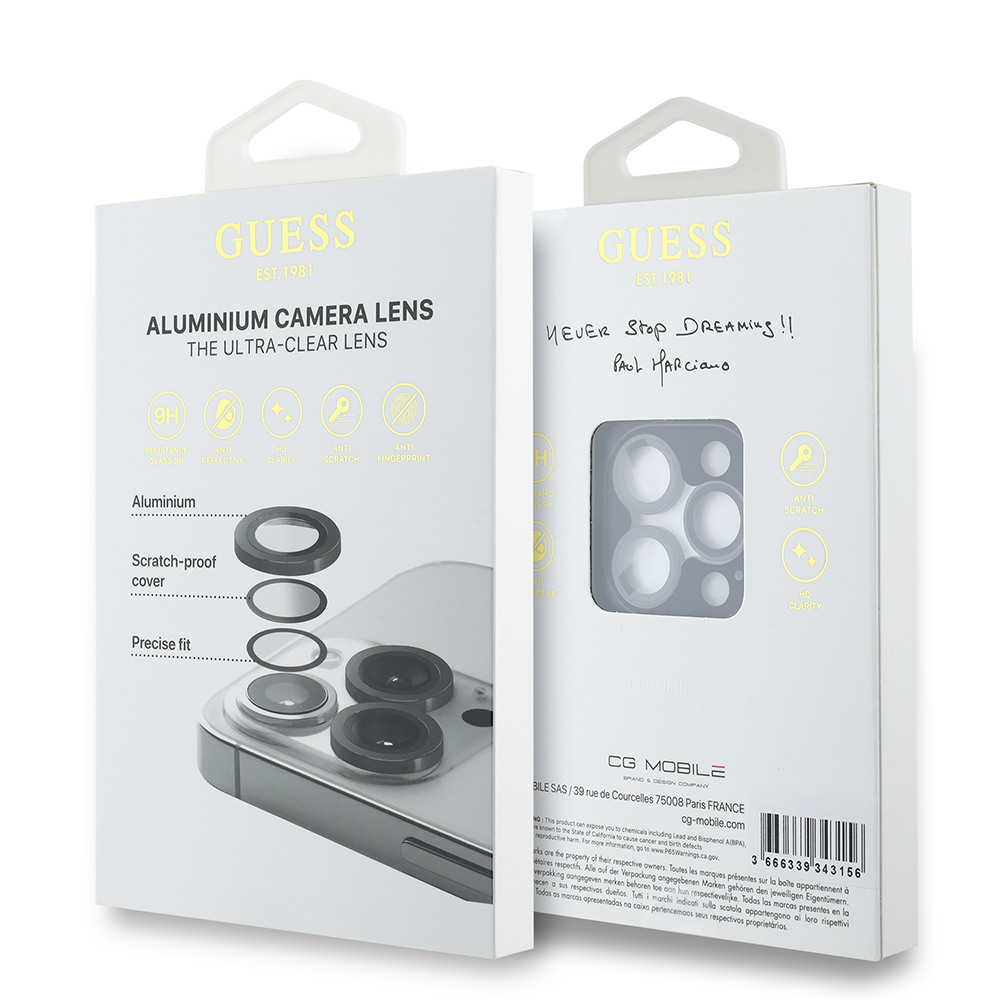 Apple iPhone 15 Pro Uyumlu Guess Orjinal Lisanslı Metal Kamera Lens Koruyucu - 2