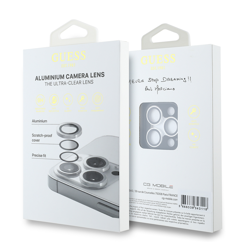 Apple iPhone 15 Pro Uyumlu Guess Orjinal Lisanslı Metal Kamera Lens Koruyucu - 4