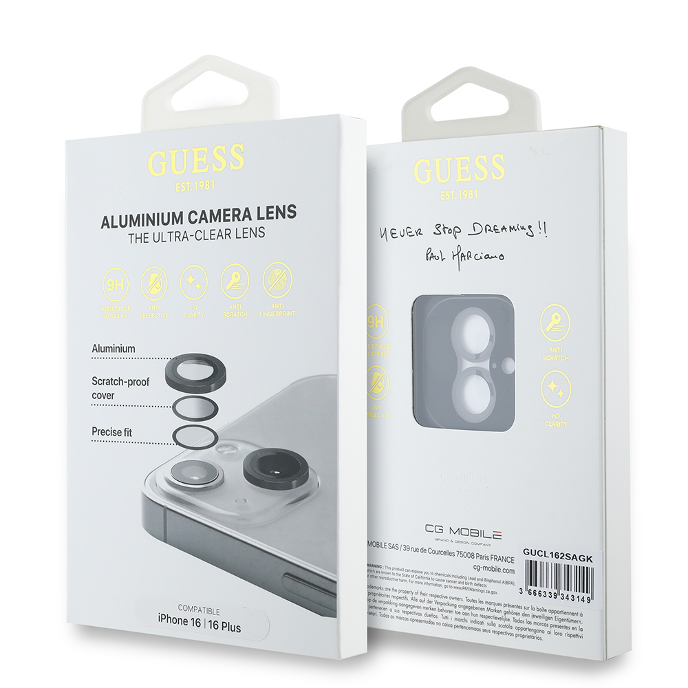 Apple iPhone 16 Plus Uyumlu Guess Orjinal Lisanslı Metal Kamera Lens Koruyucu - 4