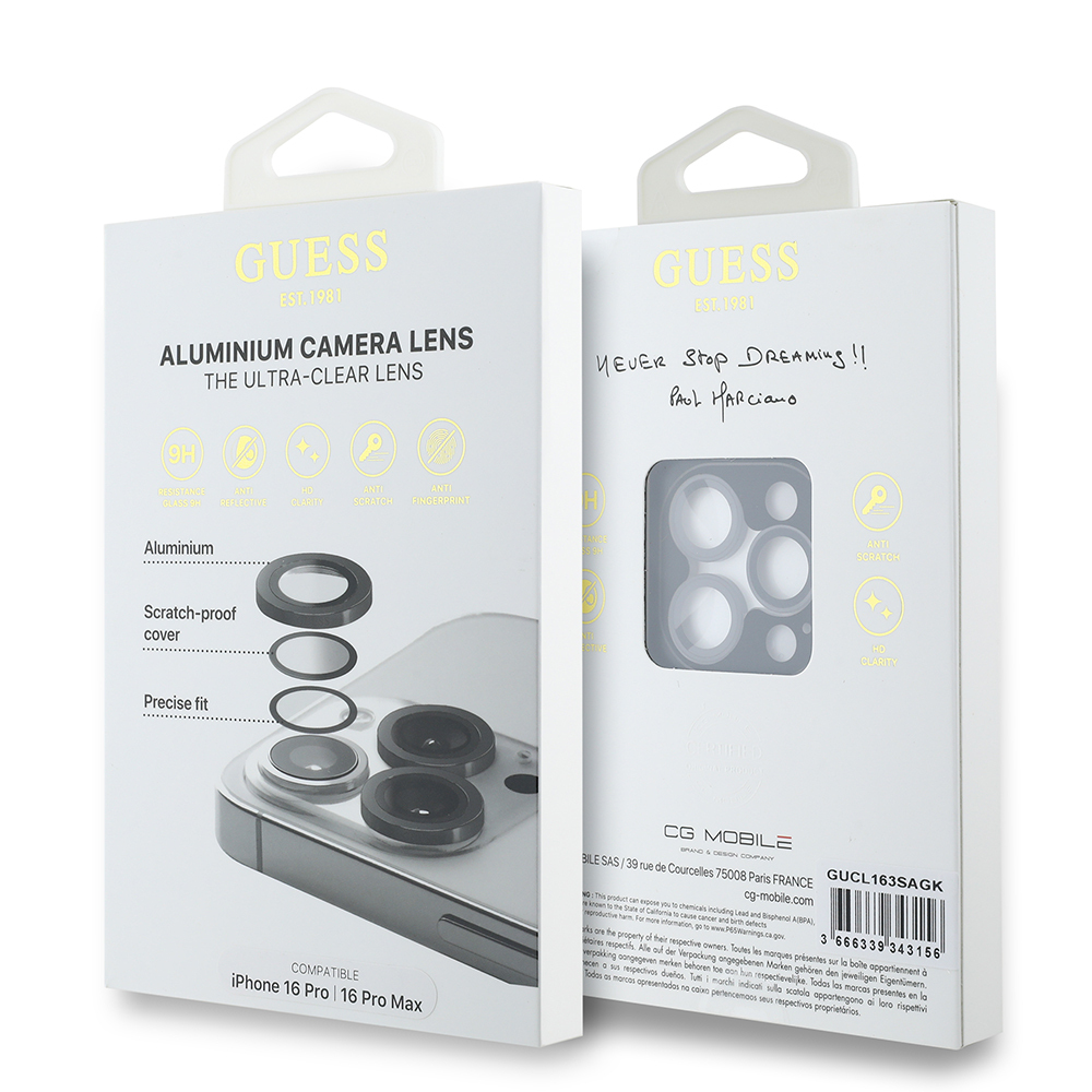 Apple iPhone 16 Pro Uyumlu Guess Orjinal Lisanslı Metal Kamera Lens Koruyucu - 2