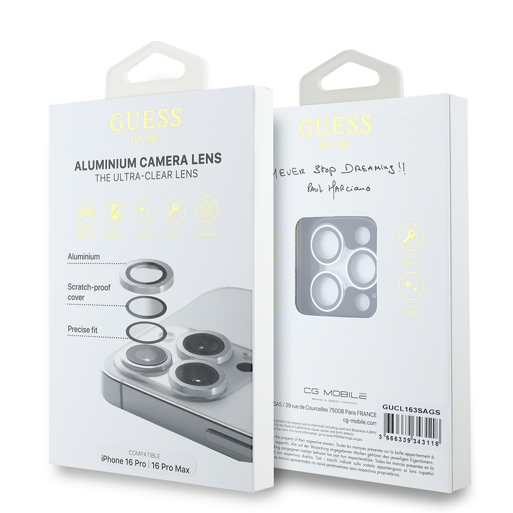 Apple iPhone 16 Pro Max Uyumlu Guess Orjinal Lisanslı Metal Kamera Lens Koruyucu - 2