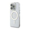 Apple iPhone 16 Pro Uyumlu Guess Orjinal Lisanslı 3'lü Aksesuar Seti IML Baskılı Simli Glitter Kılıf + Ekran Koruyucu + Lens Koruyucu - 1