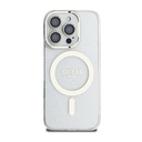 Apple iPhone 16 Pro Uyumlu Guess Orjinal Lisanslı 3'lü Aksesuar Seti IML Baskılı Simli Glitter Kılıf + Ekran Koruyucu + Lens Koruyucu - 2