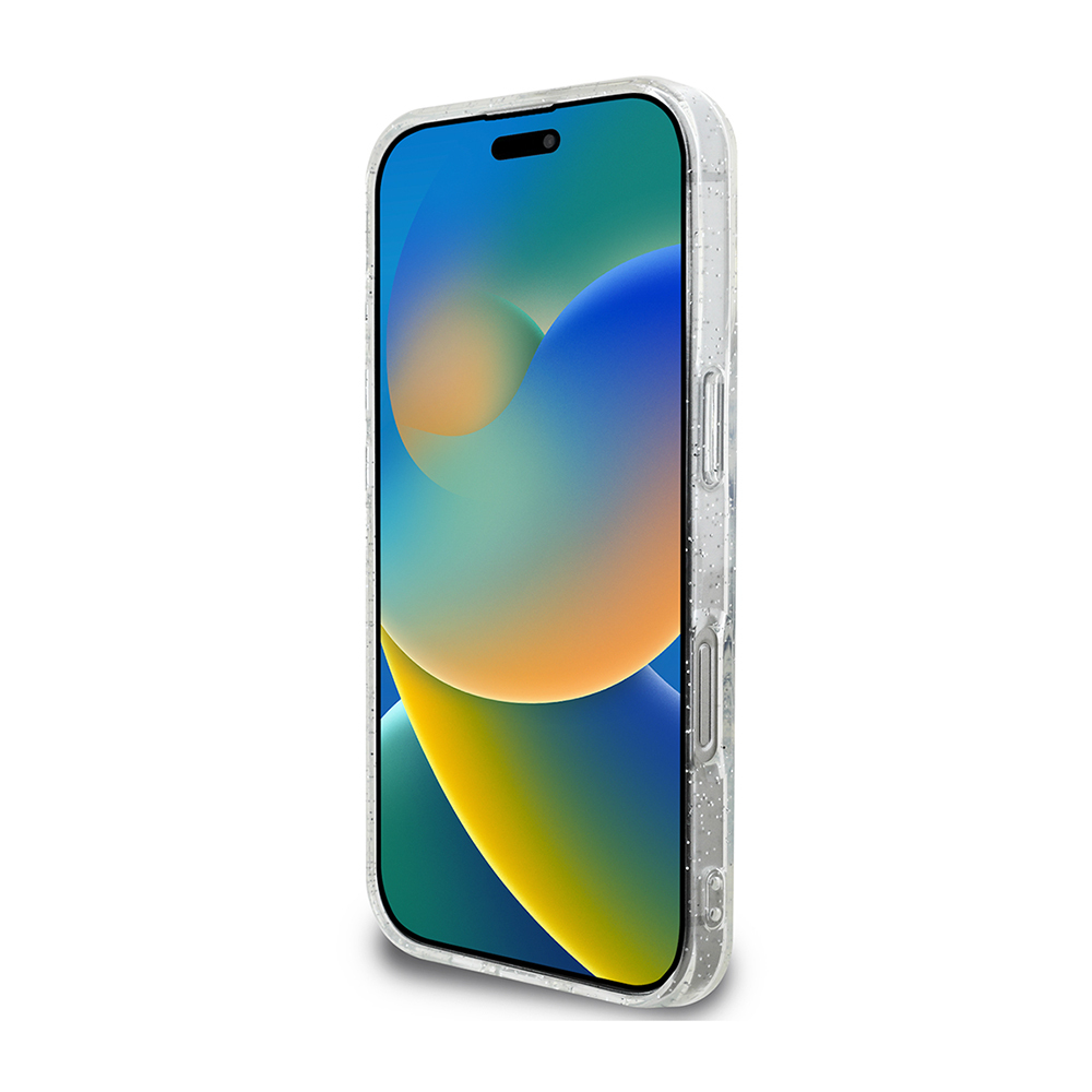 Apple iPhone 16 Pro Uyumlu Guess Orjinal Lisanslı 3'lü Aksesuar Seti IML Baskılı Simli Glitter Kılıf + Ekran Koruyucu + Lens Koruyucu - 4