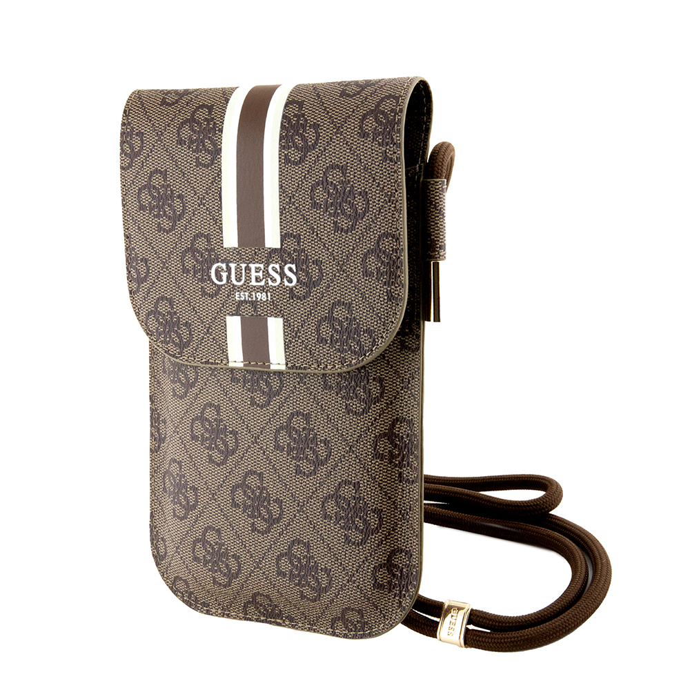 Guess Orjinal Lisanslı 4G Desenli Üçgen Logolu Askılı Mıknatıs Kapaklı Çanta - 4