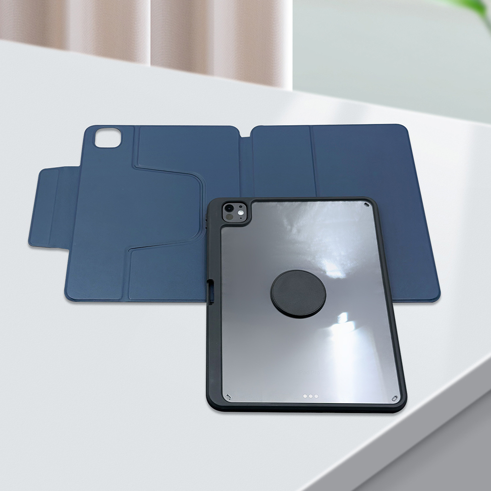 Apple iPad Pro 11 2024 Uyumlu Raptic Spin Detachable Folio PU Ayrılabilir Kalem Bölmeli Standlı Kılıf - 23