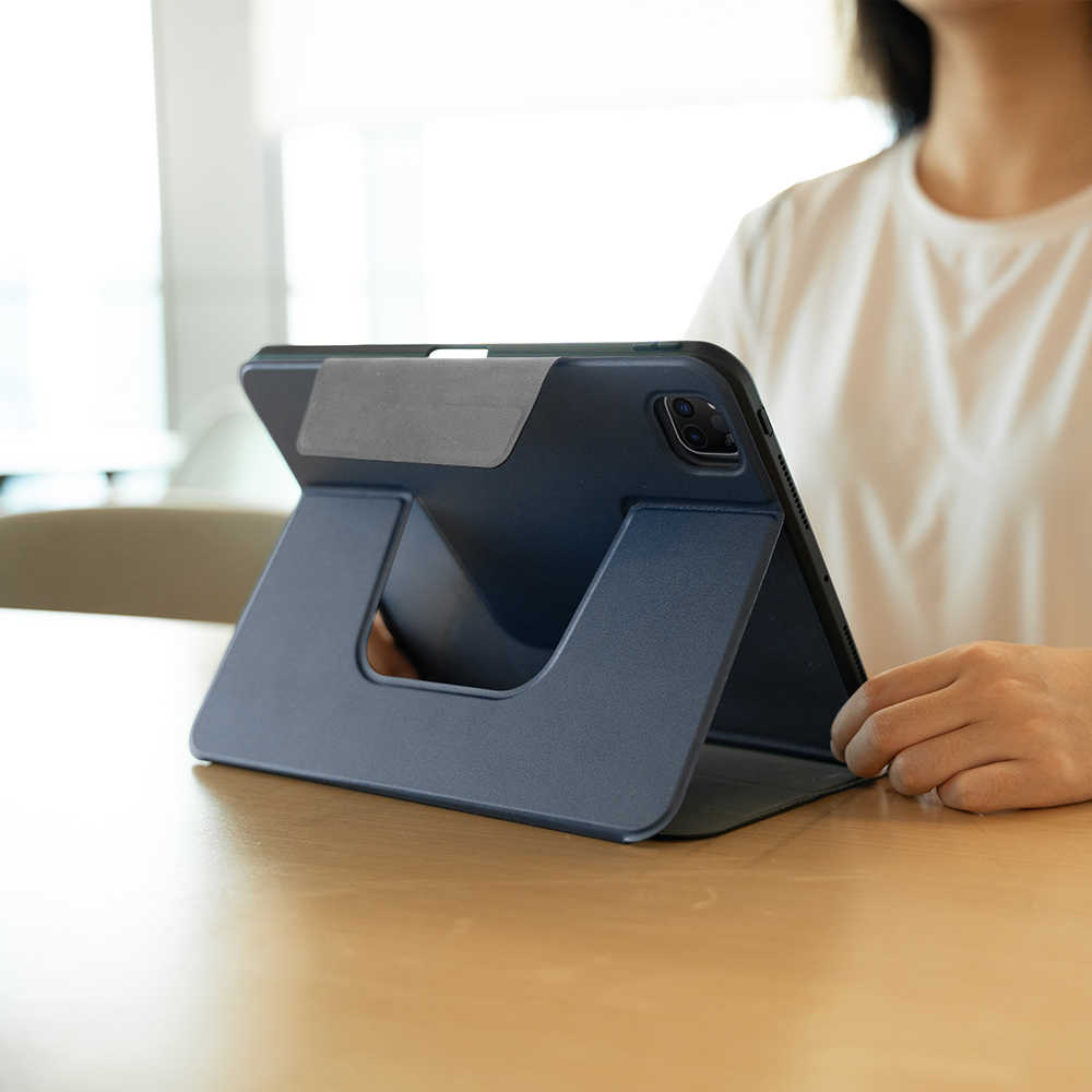 Apple iPad Pro 11 2024 Uyumlu Raptic Spin Detachable Folio PU Ayrılabilir Kalem Bölmeli Standlı Kılıf - 24