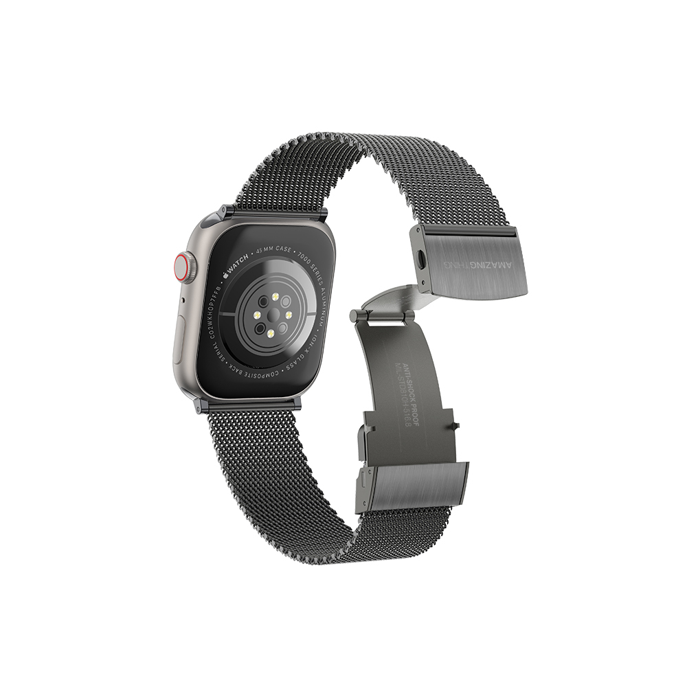 Apple Watch 38mm Uyumlu Amazingthing Titan Metal Hasır Kordon - 4