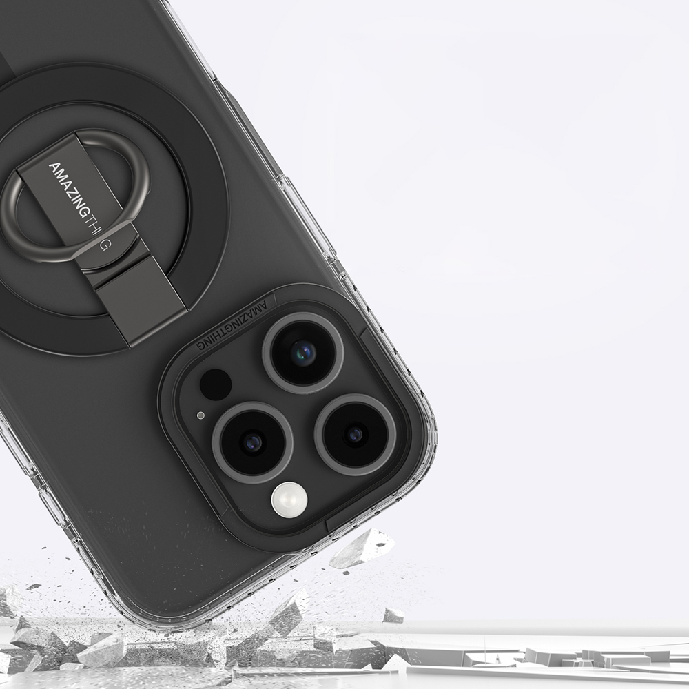 Apple iPhone 16 Pro Uyumlu Kılıf Magsafe Şarj Özellikli Yüzük Standlı Amazingthing Titan Pro Serisi Kapak - 9