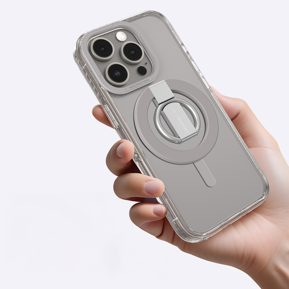 Apple iPhone 16 Pro Uyumlu Kılıf Magsafe Şarj Özellikli Yüzük Standlı Amazingthing Titan Pro Serisi Kapak - 17