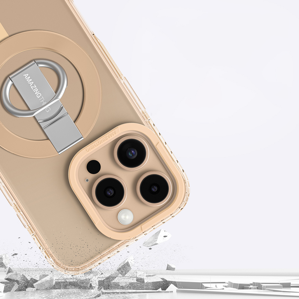 Apple iPhone 16 Pro Uyumlu Kılıf Magsafe Şarj Özellikli Yüzük Standlı Amazingthing Titan Pro Serisi Kapak - 33