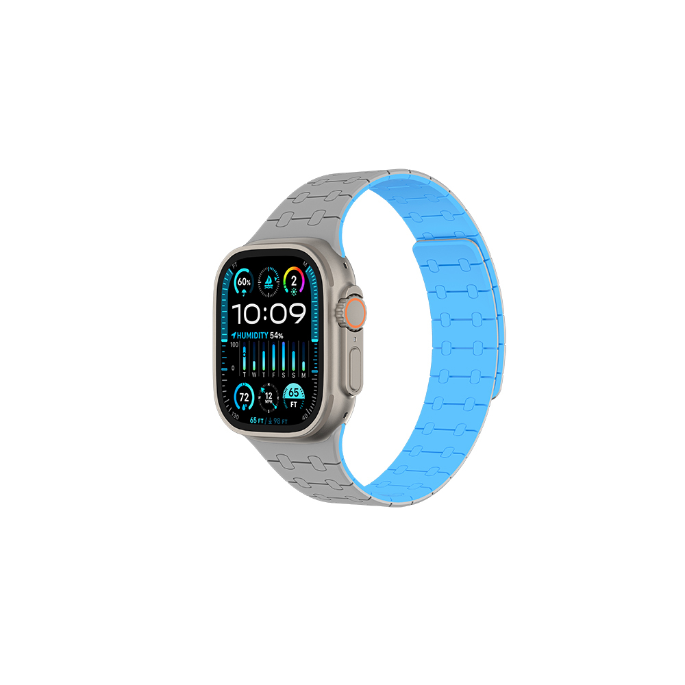 Apple Watch Ultra 49mm Uyumlu Amazingthing Smoothie Sport Magnetik Tak Çıkar Silikon Strap Kayış - 1