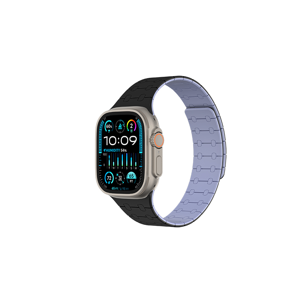 Apple Watch Ultra 49mm Uyumlu Amazingthing Smoothie Sport Magnetik Tak Çıkar Silikon Strap Kayış - 4