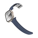 Apple Watch 7 45mm Uyumlu Amazingthing Titan Swift Deri Dokulu Silikon Kordon - 2