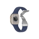 Apple Watch 7 45mm Uyumlu Amazingthing Titan Swift Deri Dokulu Silikon Kordon - 3